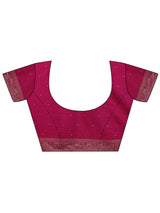 Libas Pink Woven Design Silk Blend Saree With Unstitched Blouse Piece