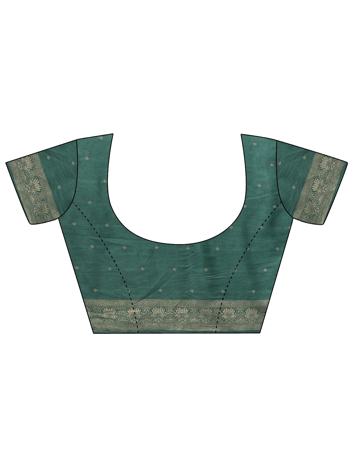 Libas Teal Woven Design Silk Blend Saree With Unstitched Blouse Piece