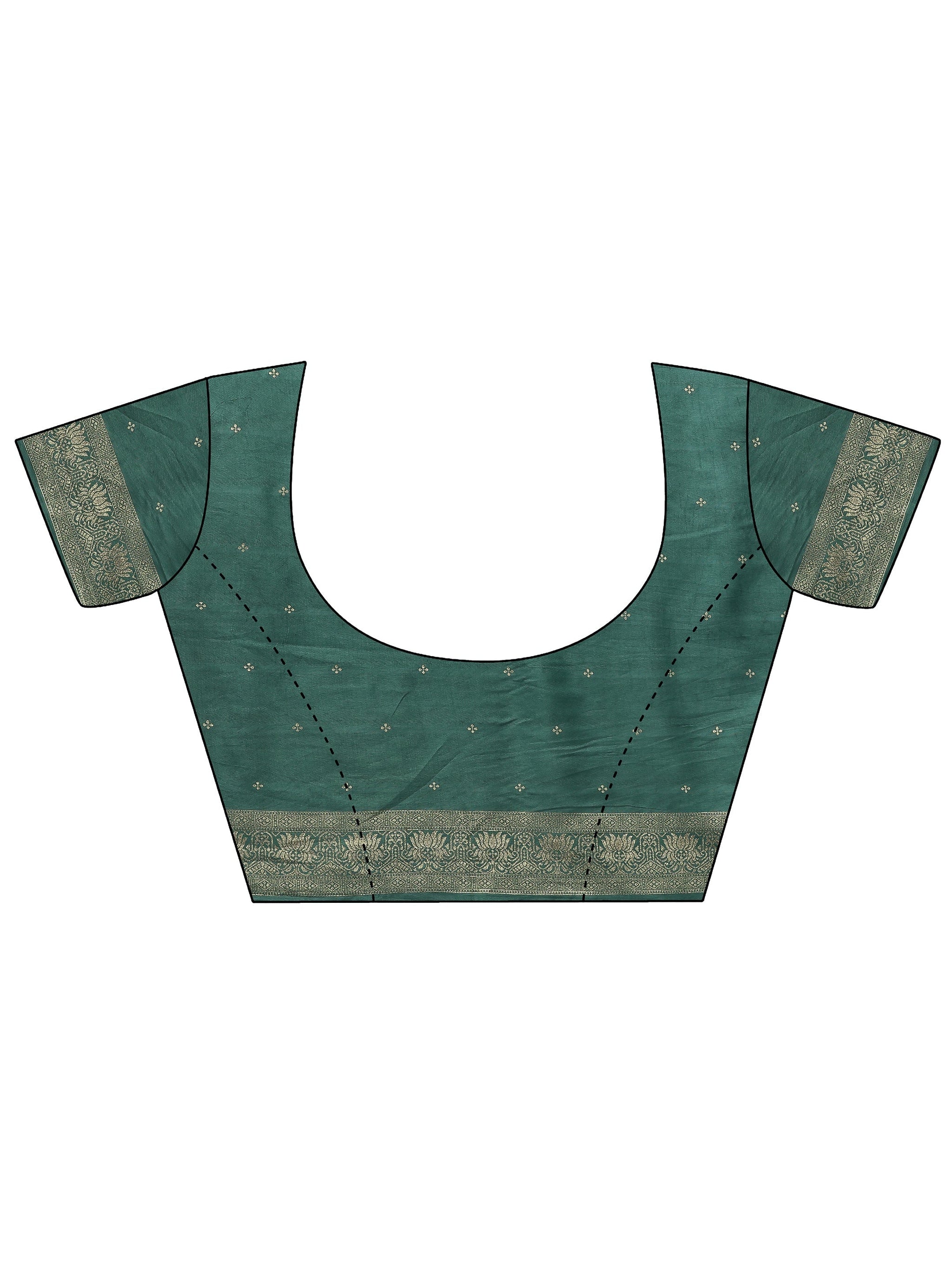 Libas Teal Woven Design Silk Blend Saree With Unstitched Blouse Piece