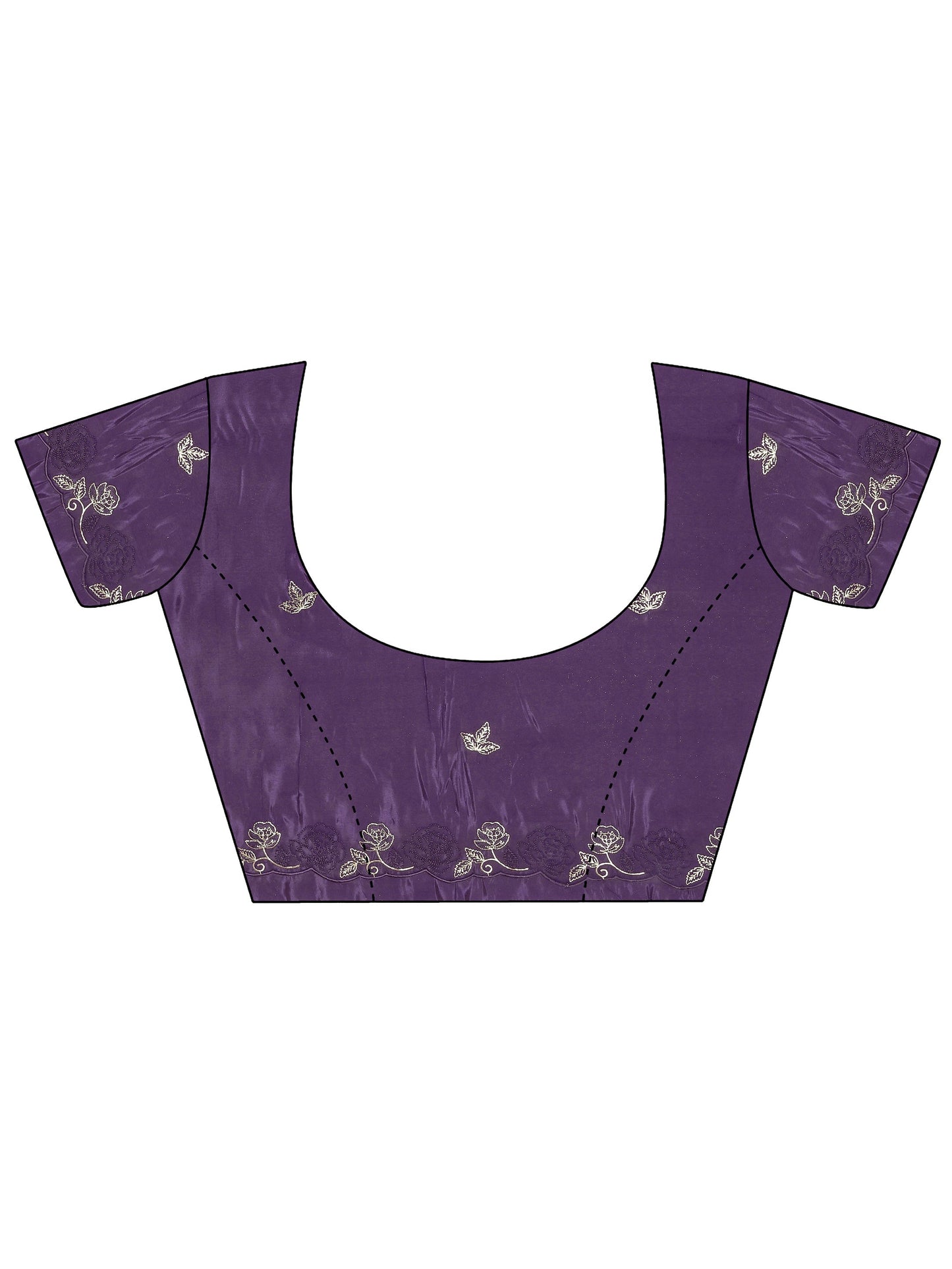 Libas Purple Embellished Silk Blend Saree  With Unstitched Blouse Piece