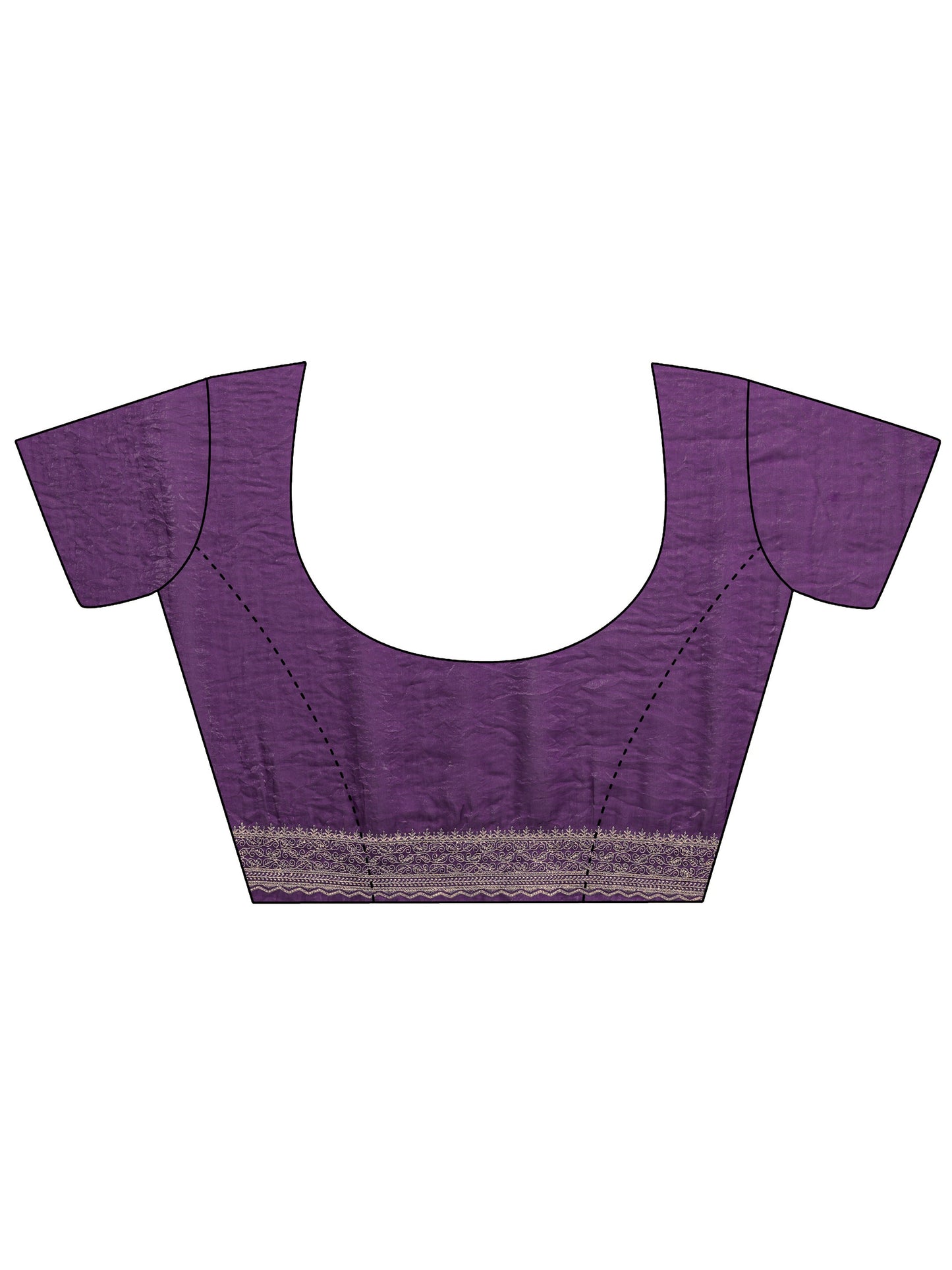 Libas Purple Paisley Embellished Tissue Saree With Unstitched Blouse Piece