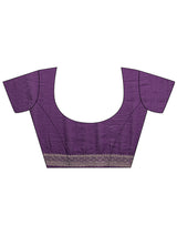 Libas Purple Paisley Embellished Tissue Saree With Unstitched Blouse Piece