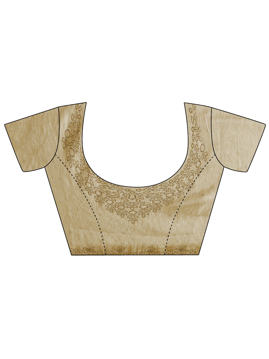 Mameraa Gold Floral Embellished Silk Blend Saree With Unstitched Blouse Piece
