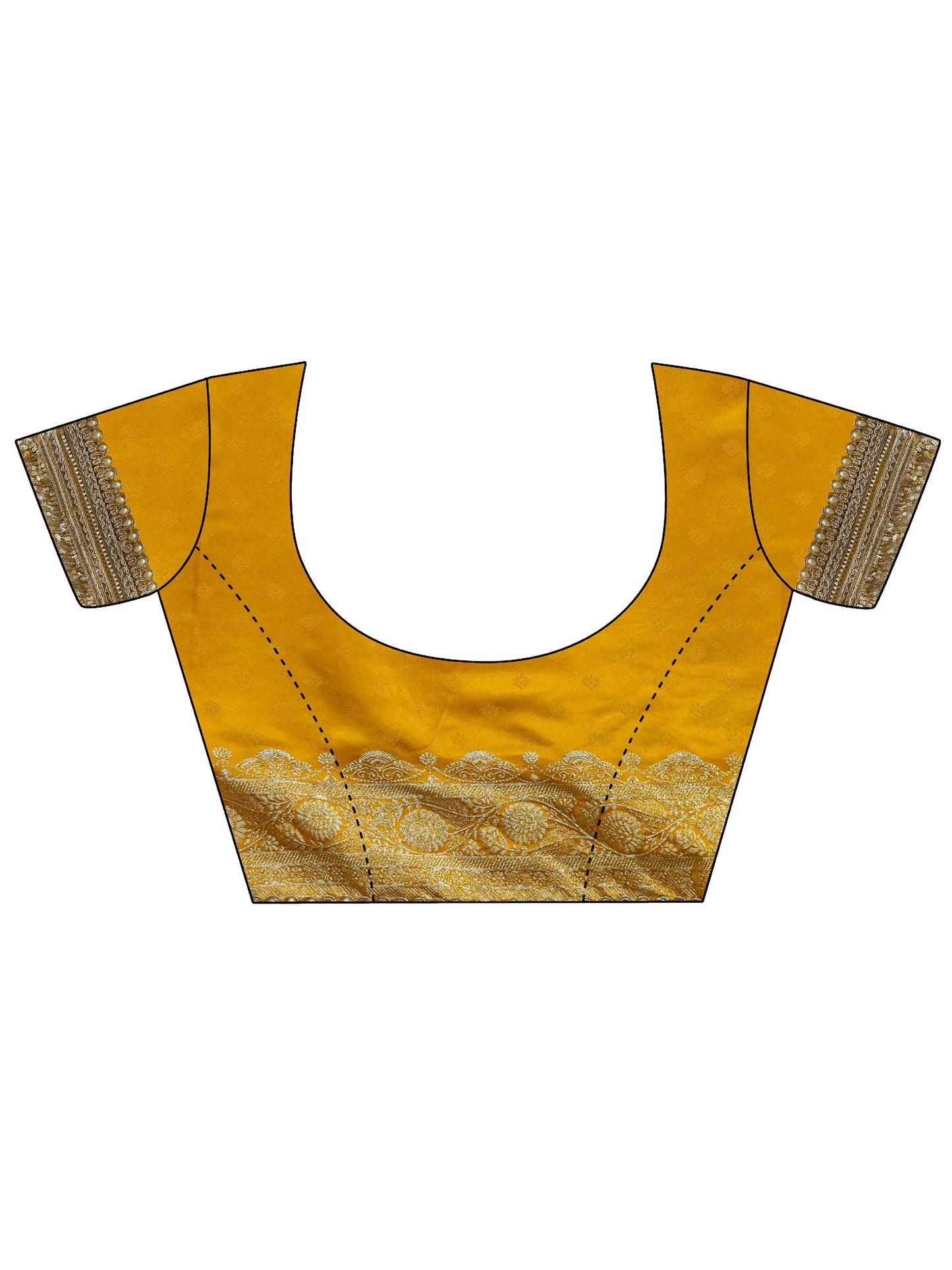 Libas Art Mustard Embellished Woven Design Silk Saree With Unstitched Blouse Piece