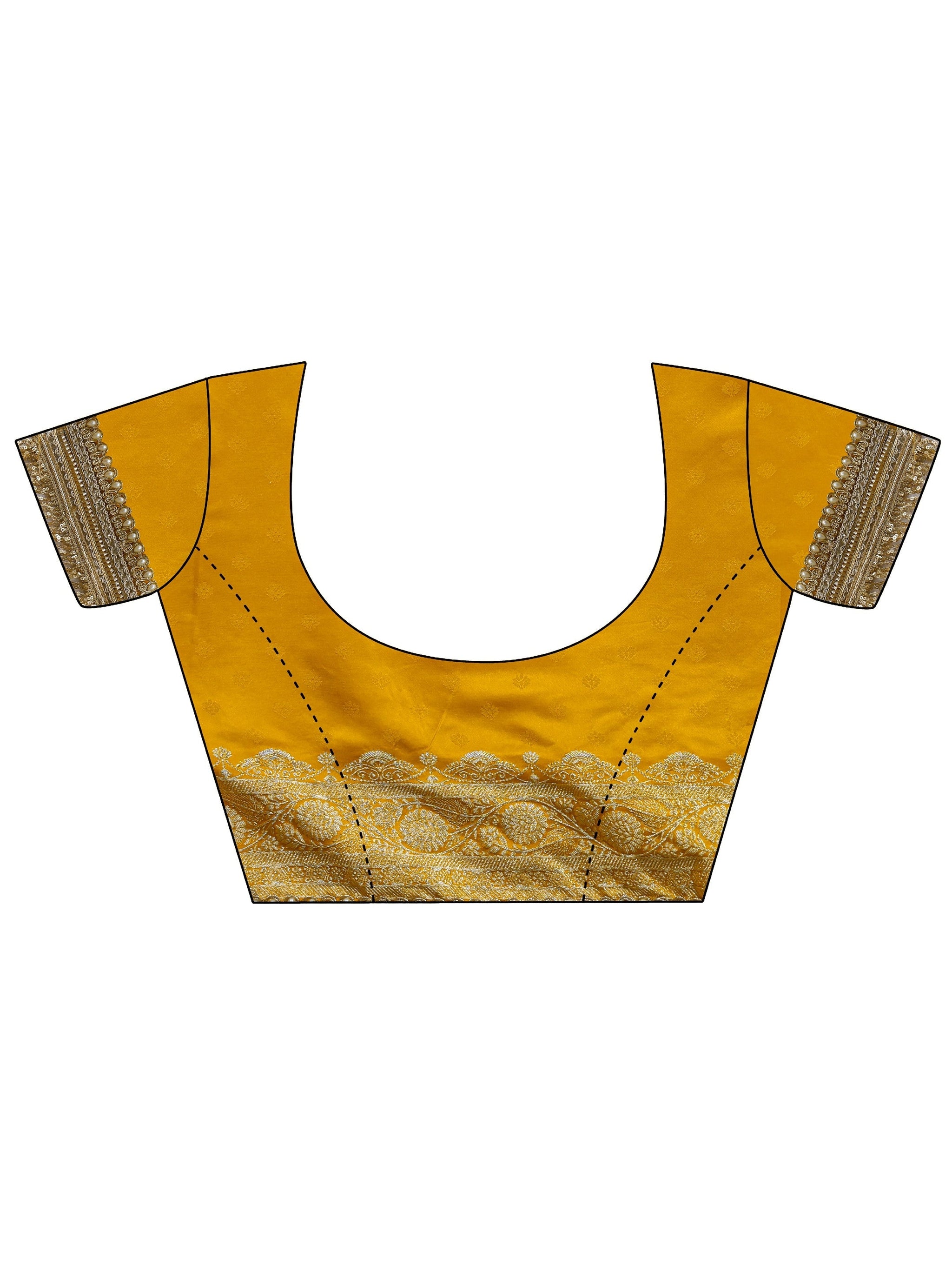 Libas Art Mustard Embellished Woven Design Silk Saree With Unstitched Blouse Piece