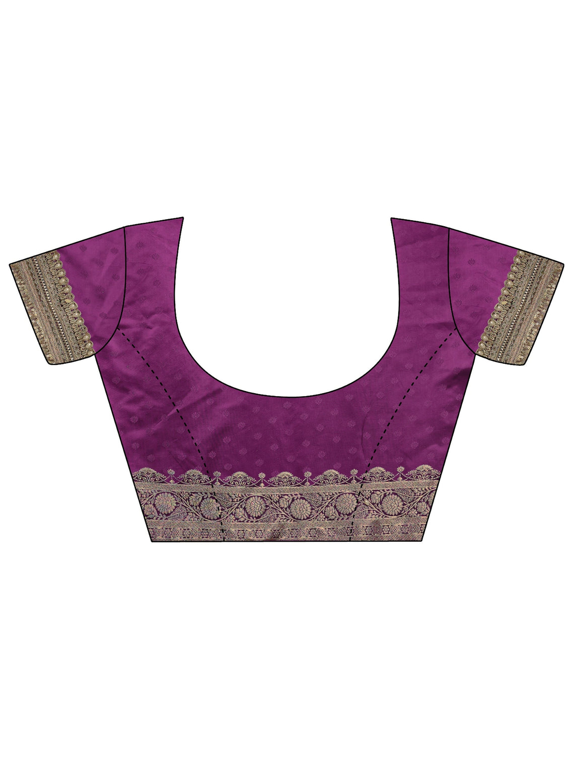 Mameraa Art Purple Embellished Woven Design  Silk Saree With Unstitched Blouse Piece
