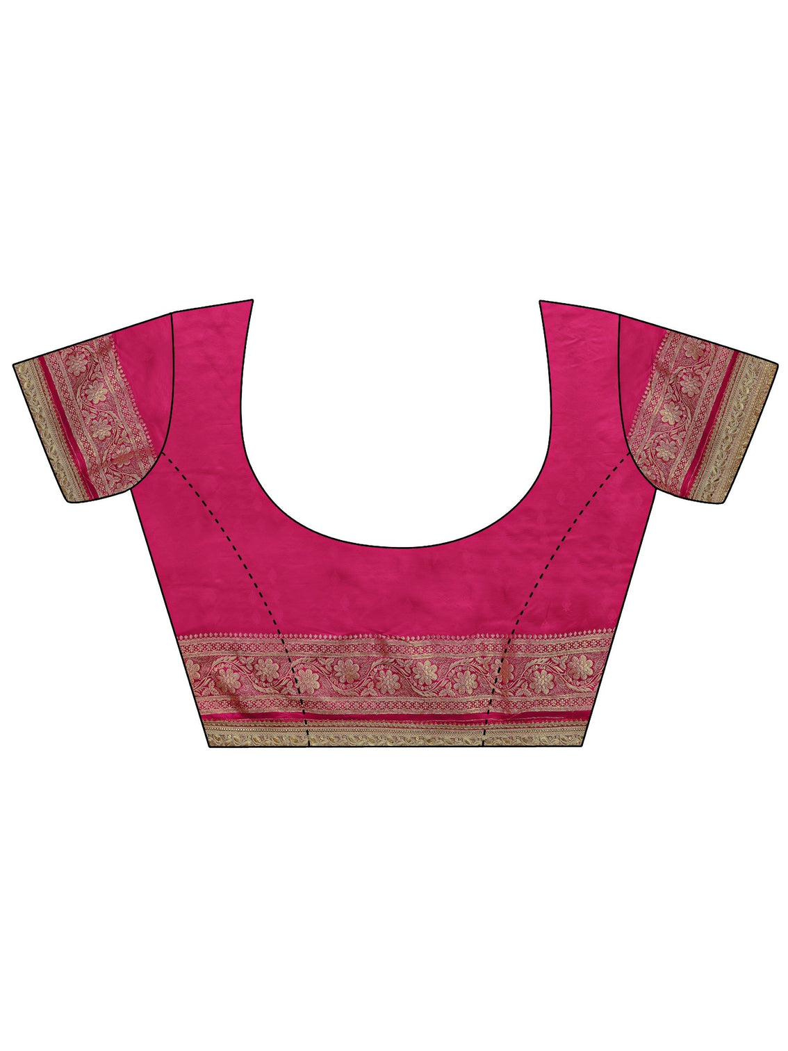 Mameraa Art Pink Banarasi Silk Blend Saree With Unstitched Blouse Piece