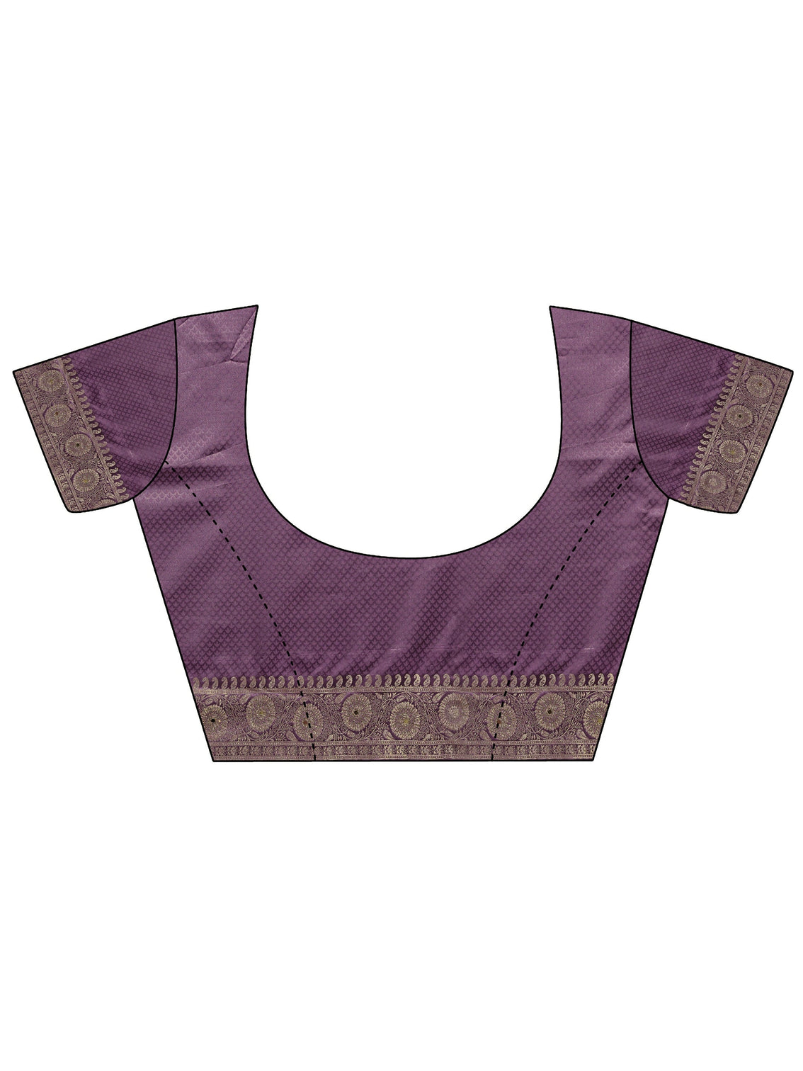 Mameraa Purple Banarasi Satin Saree With Unstitched Blouse Piece