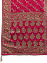 Libas Art Ivory Gharchola Satin Saree With Unstitched Blouse Piece