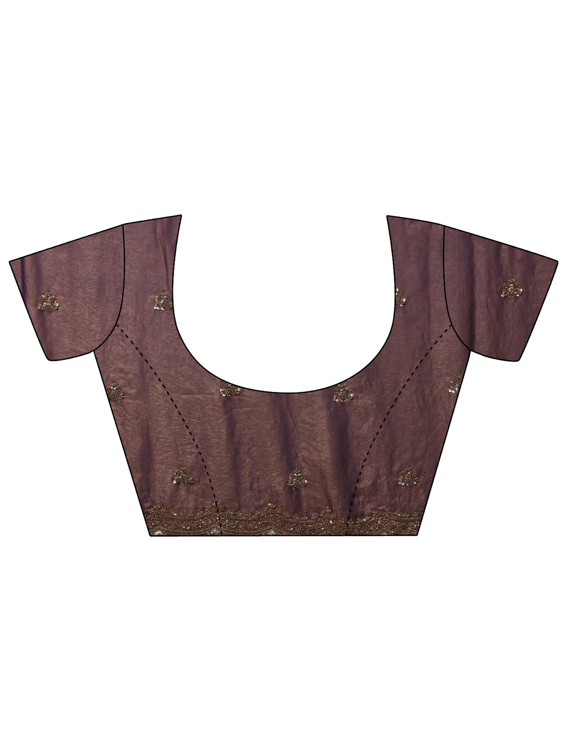 Mameraa Lavender Embellished Tissue Saree With Unstitched Blouse Piece