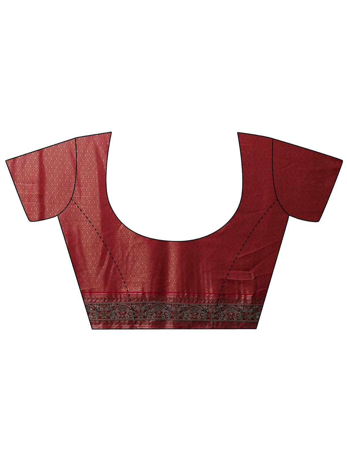 Mameraa Art Gold Ethnic Motifs Woven Design Silk Blend Saree With Unstitched Blouse Piece