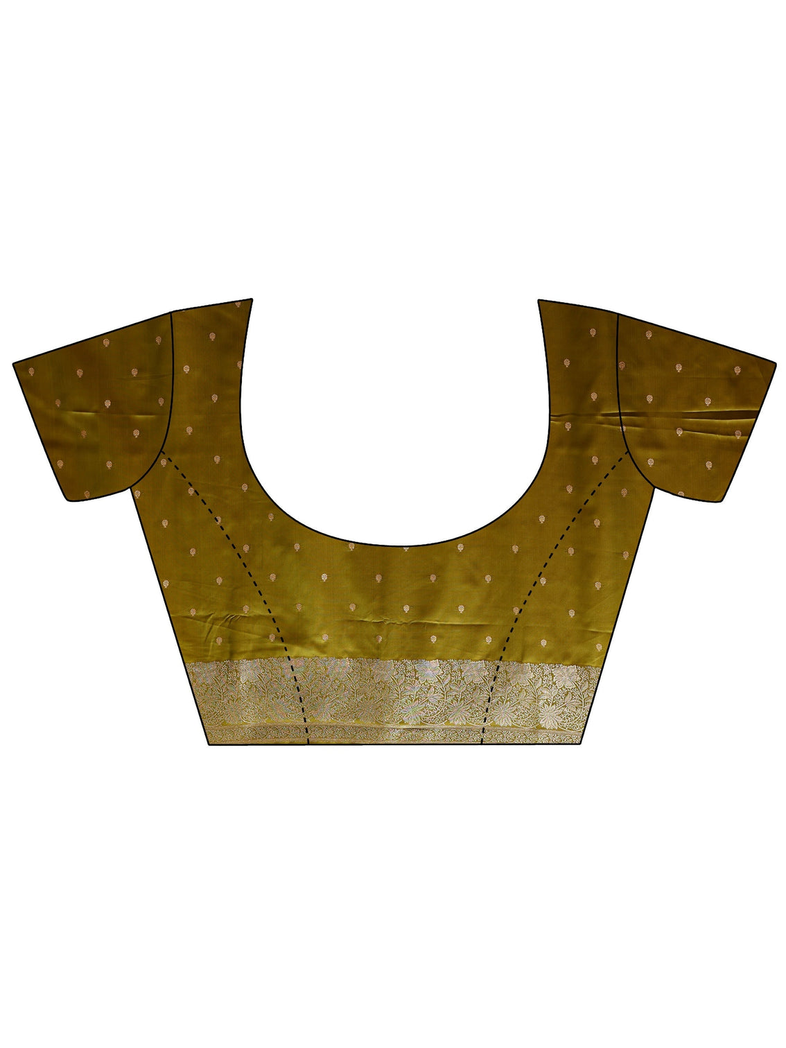 Mameraa Green Floral Woven Design Silk Blend Saree With Unstitched Blouse Piece