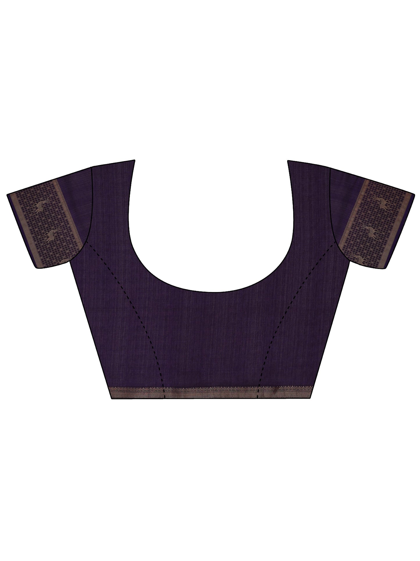 Libas Purple Printed Georgette Saree With Unstitched Blouse Piece