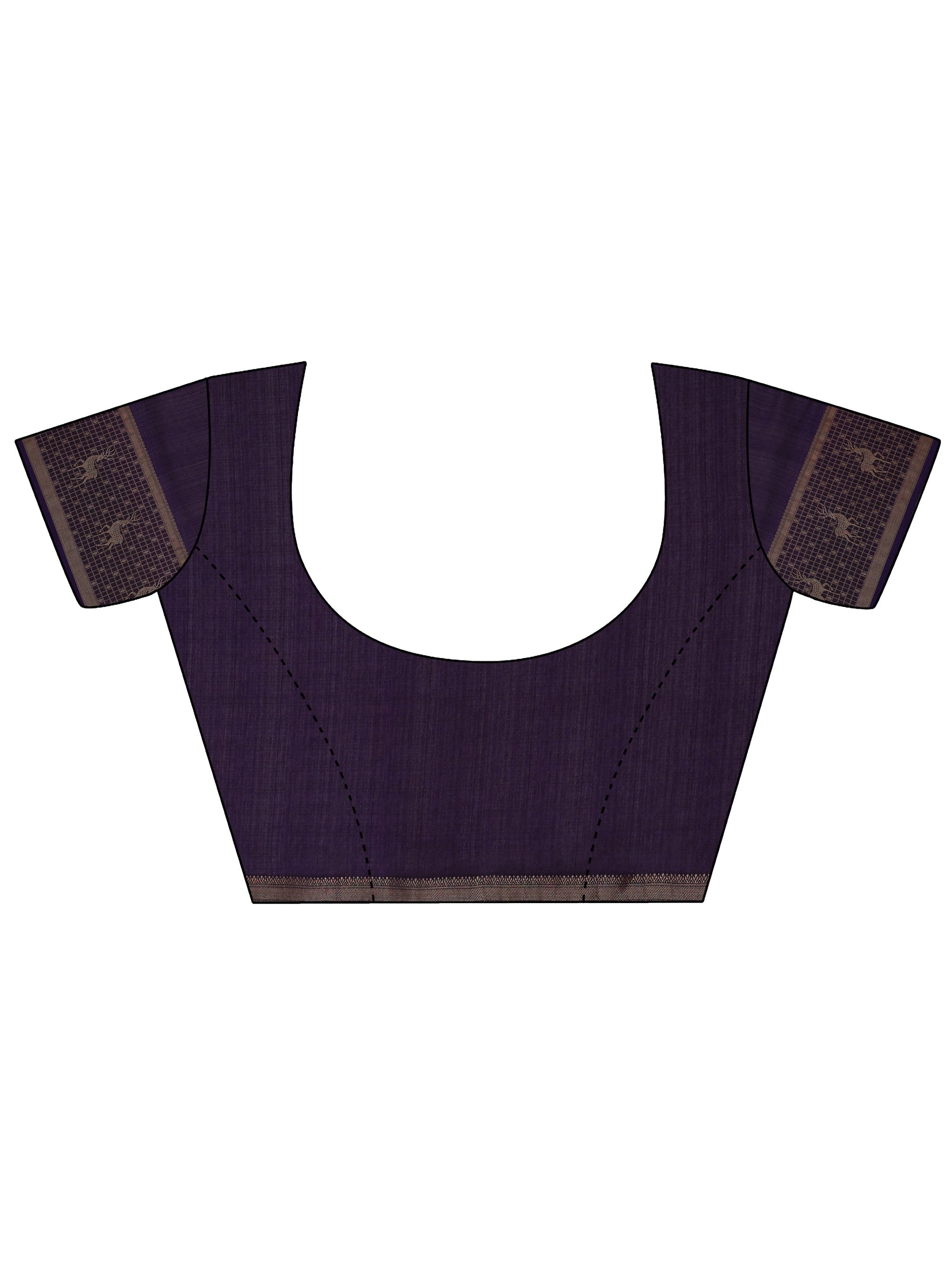 Libas Purple Printed Georgette Saree With Unstitched Blouse Piece