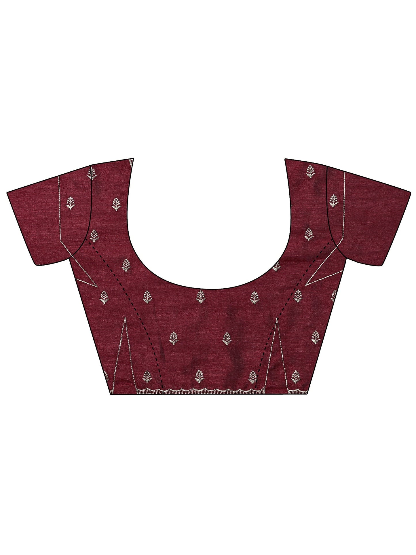 Libas Maroon Embellished Silk Blend Saree With Unstitched Blouse Piece