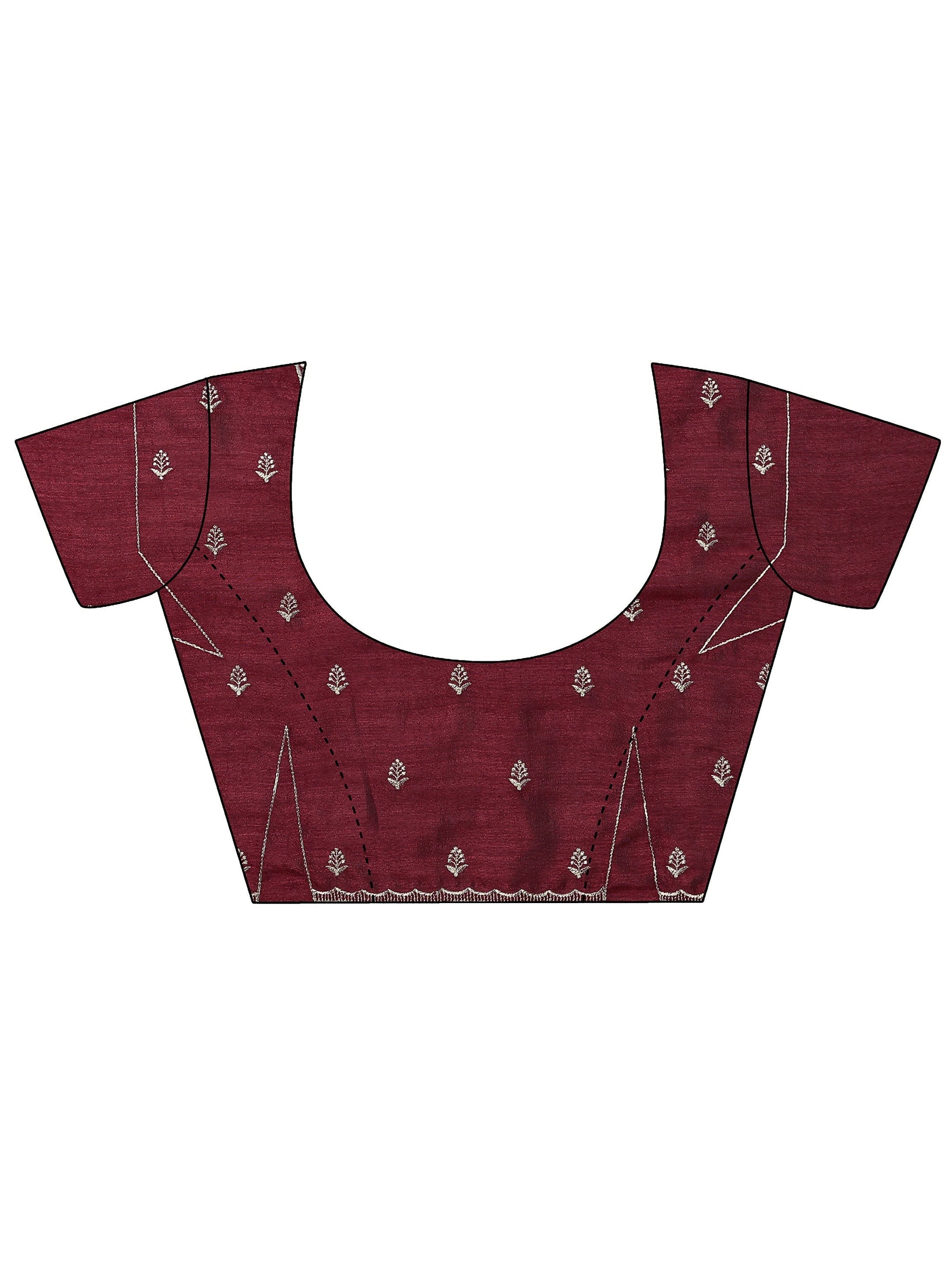 Libas Maroon Embellished Silk Blend Saree With Unstitched Blouse Piece