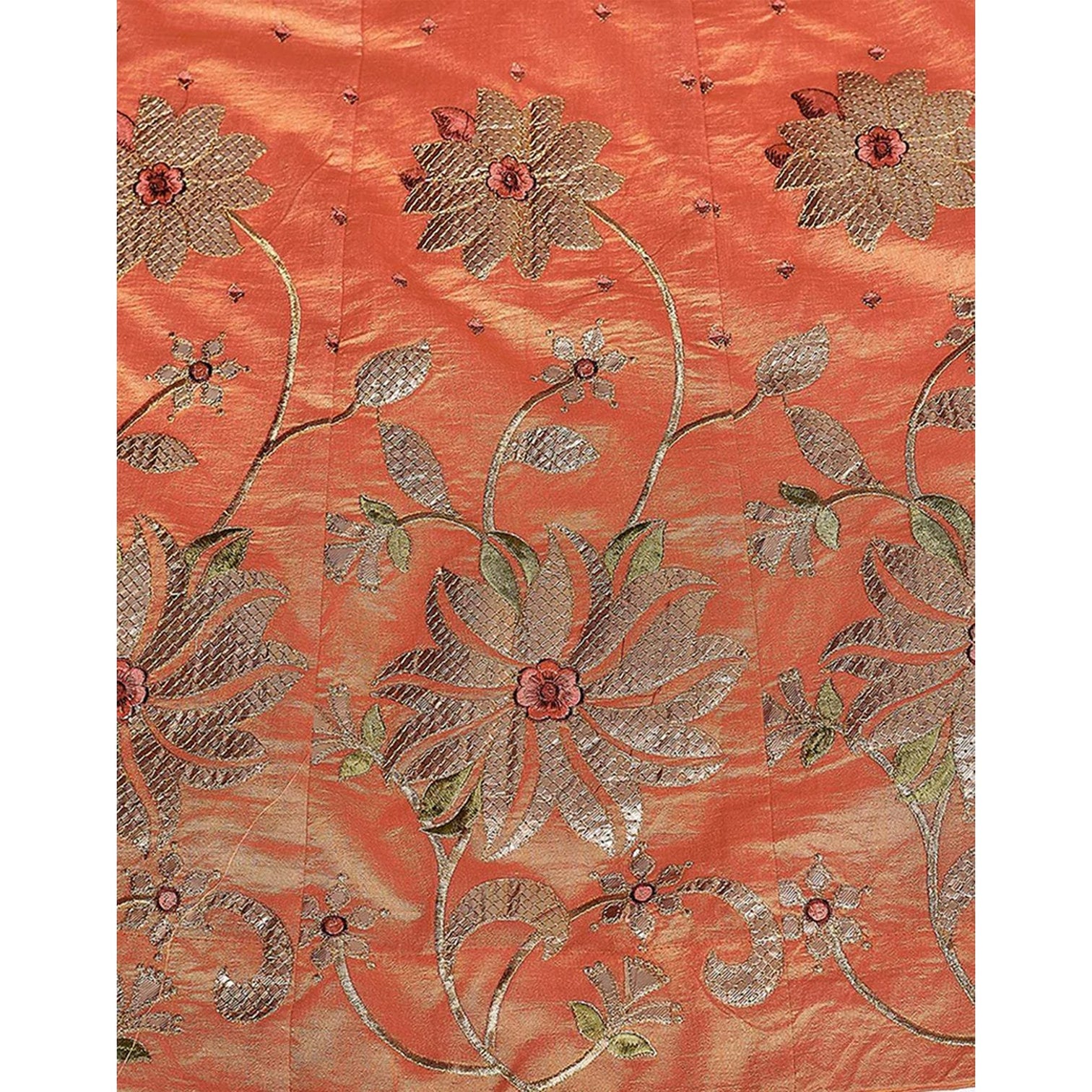 Sunrise Orange Gota Patti and Zari Stich Without can can work Lehenga choli