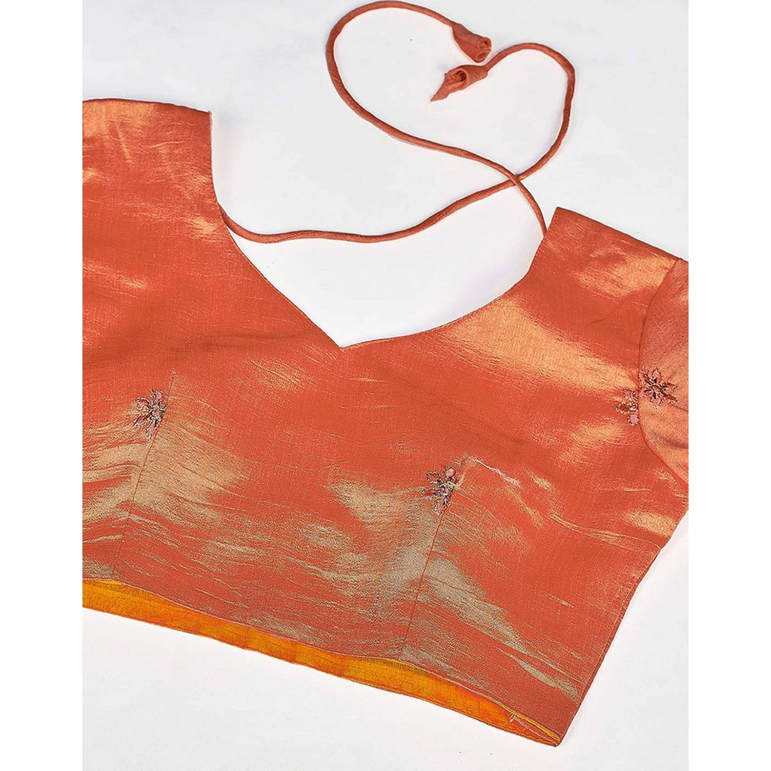 Sunrise Orange Gota Patti and Zari Stich Without can can work Lehenga choli
