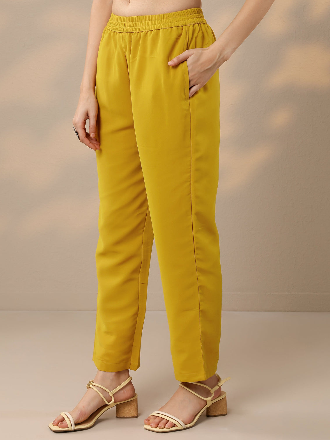 Mameraa Mustard Embroidered Georgette Straight Suit Set With Dupatta
