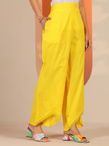 Libas Yellow Printed Cotton Straight Suit Set With Dupatta