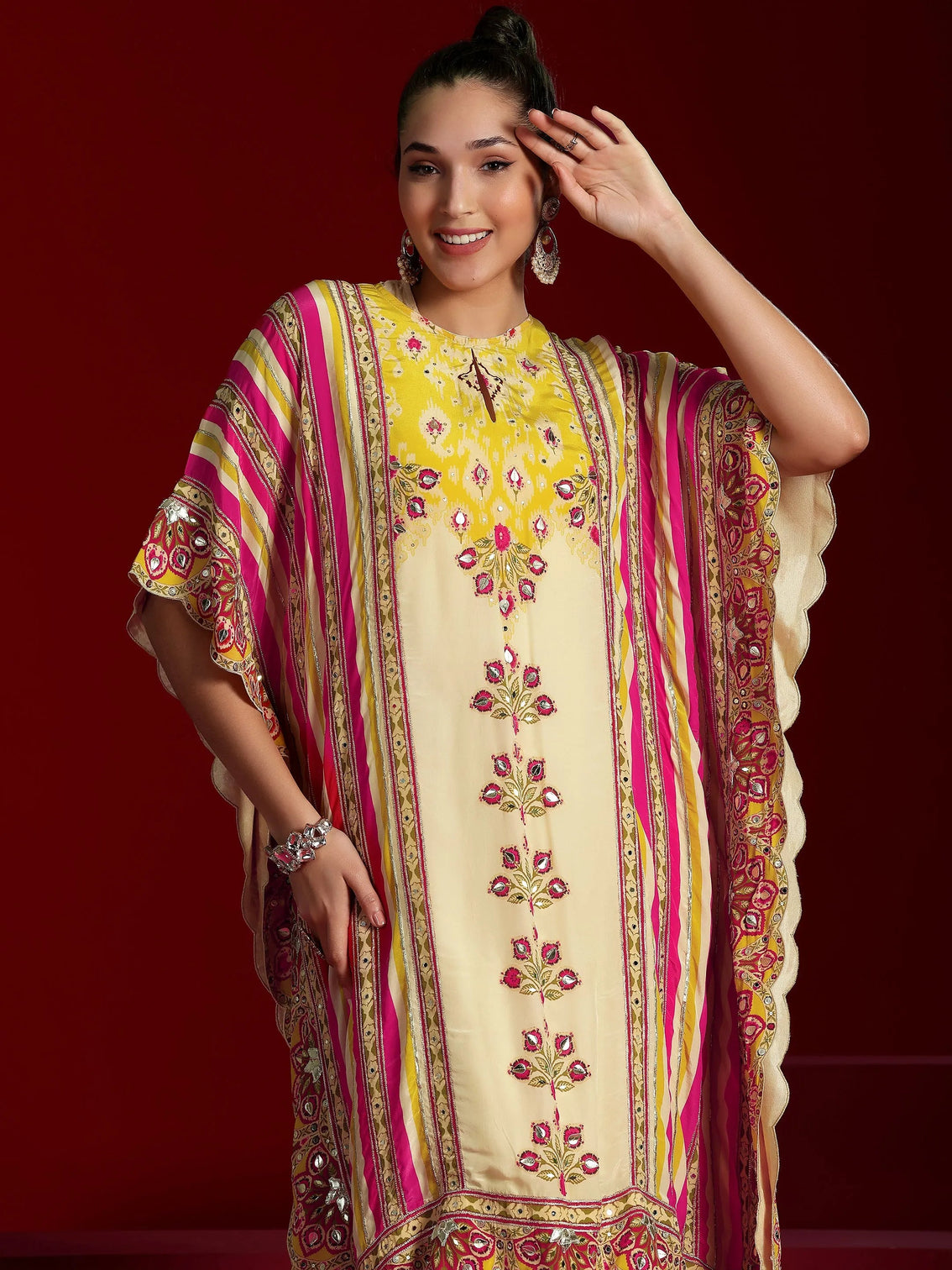 Mameraa Art Multi Printed Silk Blend Co-Ords
