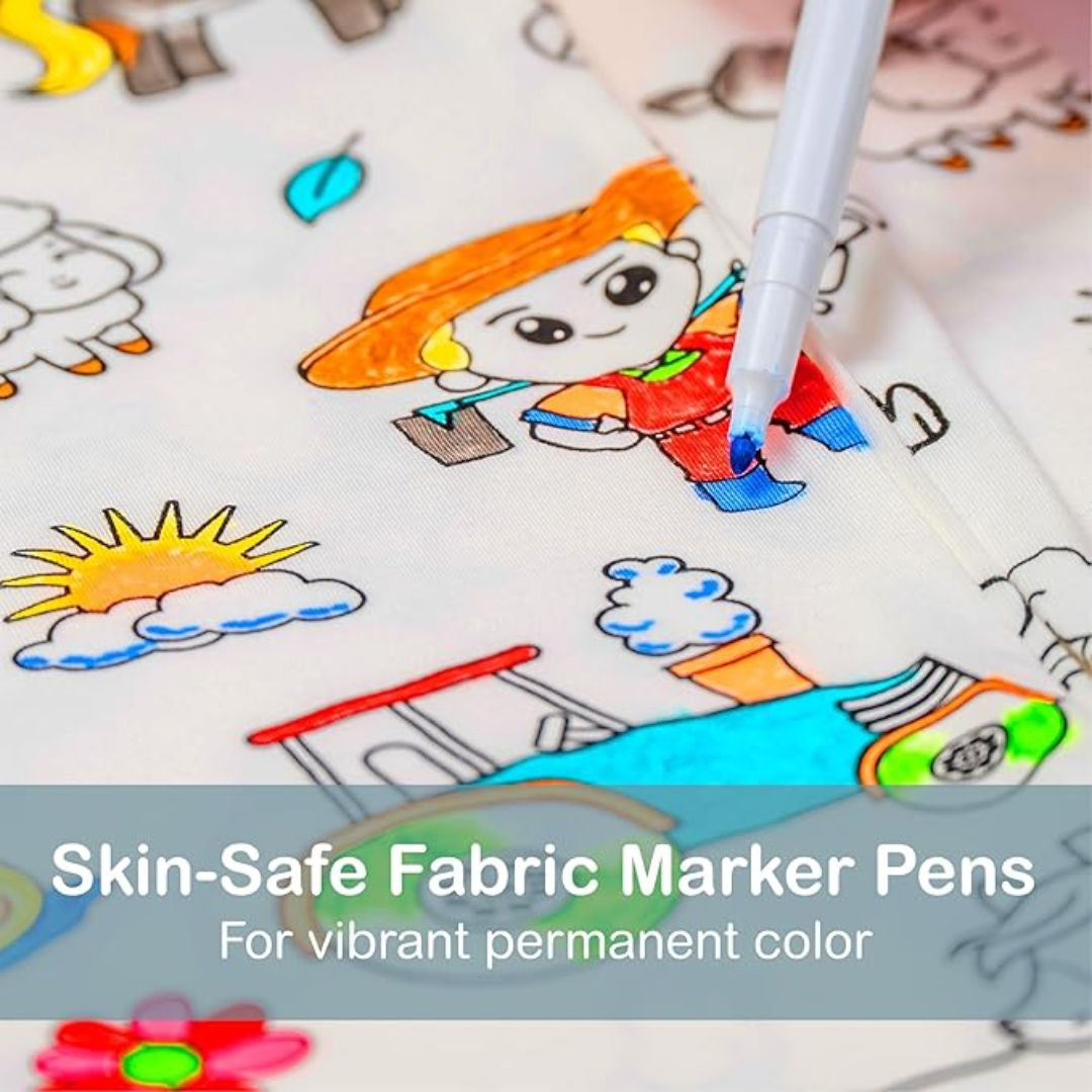 Magic coloring pajama set top bottom 12 washable markers for kids