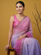 Fendy Satin Designer Saree with Gotapatti Work and Cutwork Piping Border Party Wedding Wear Saree