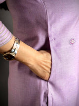 Lilac Purple Floral Cotton Dress