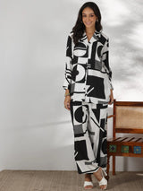 Gerua White Printed Rayon Co-Ords