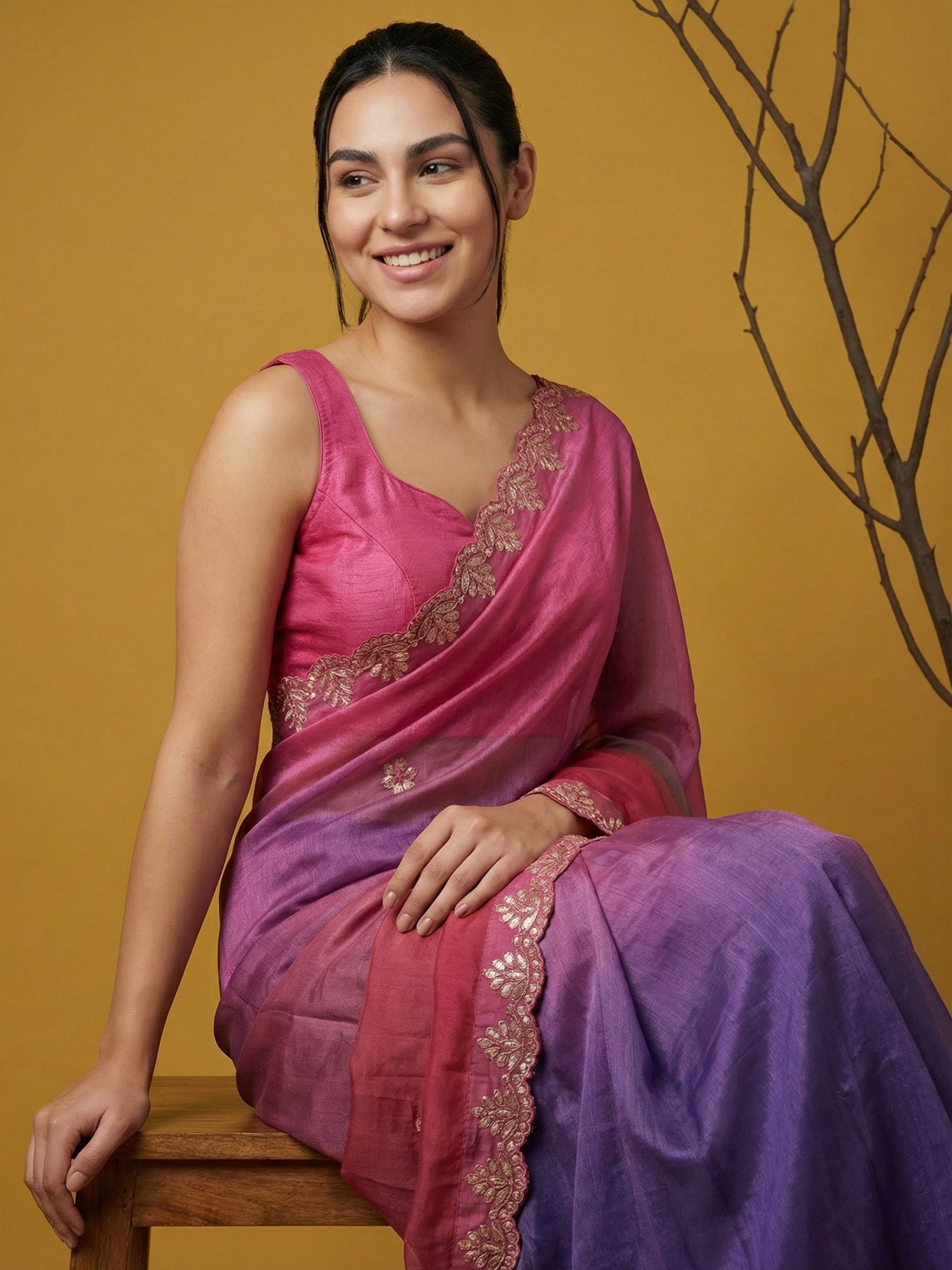 Fendy Satin Designer Saree with Gotapatti Work and Cutwork Piping Border Party Wedding Wear Saree