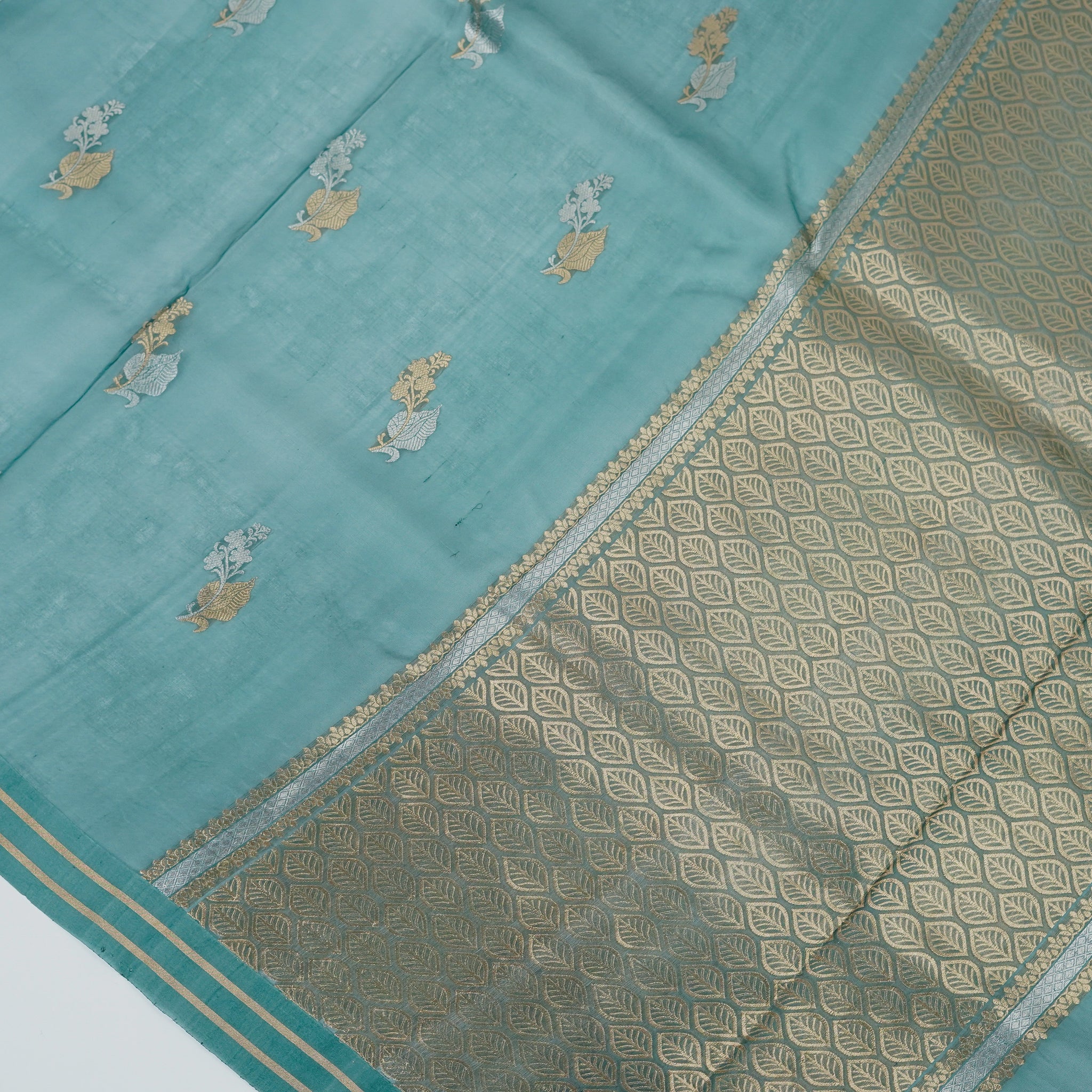 Emerald Deep Green - Pure Organza Banarasi Saree