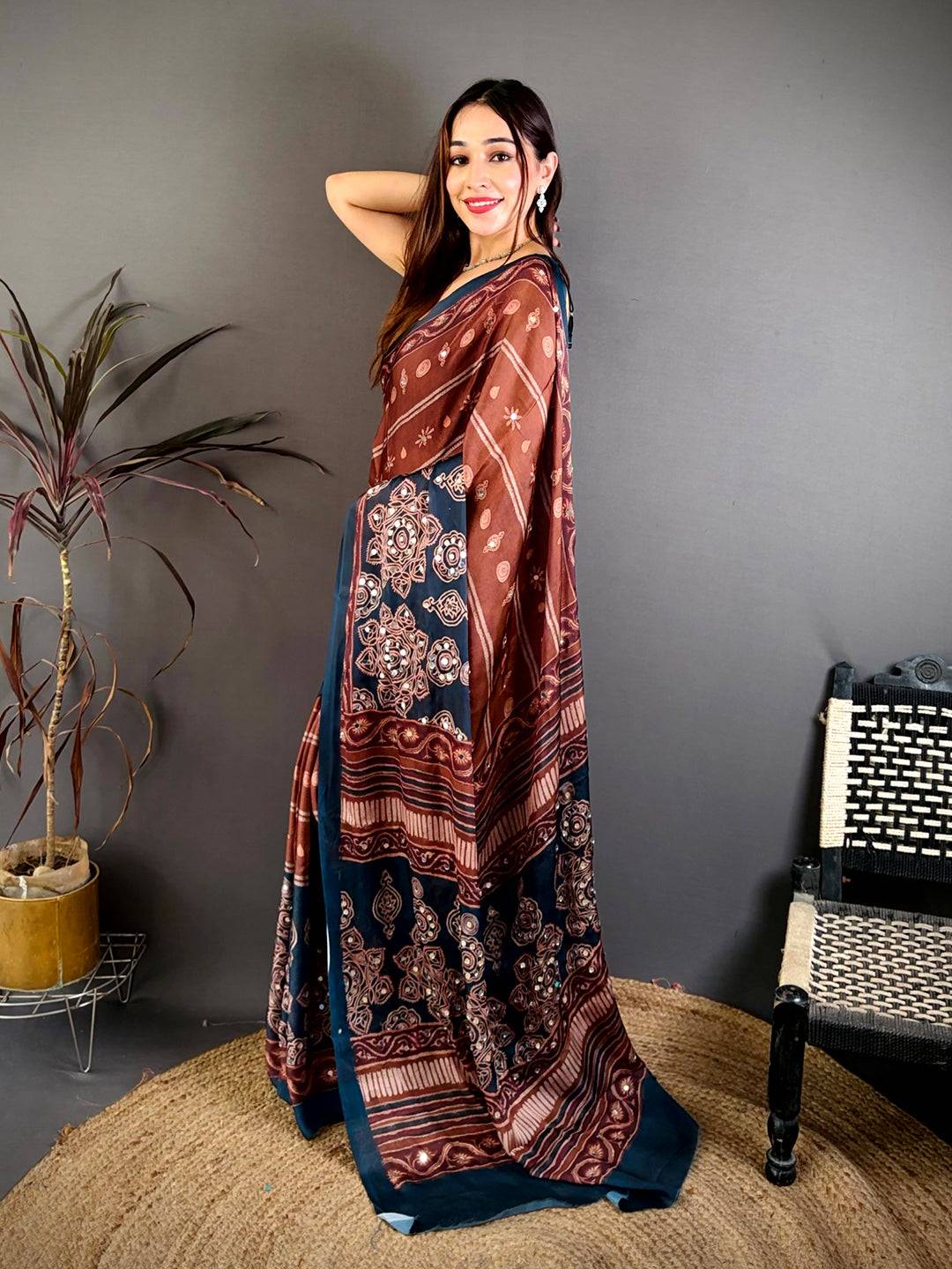 Mustard Soft Georgette Printed Saree