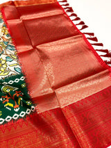 Light Cream Floral Banarasi Silk Saree