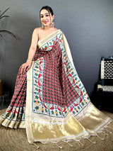 Classic Ikkat Soft Kanchi Silk Saree