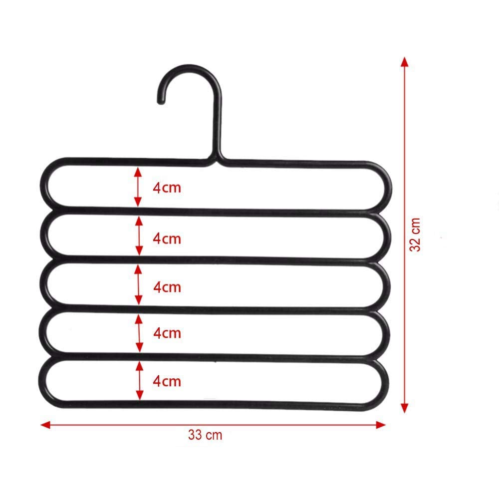 10-Pack Multi-Layer Plastic Clothes Hangers | Space-Saving Multi-Purpose Closet Organizer for Pants, Shirts, Towels – Assorted Colours