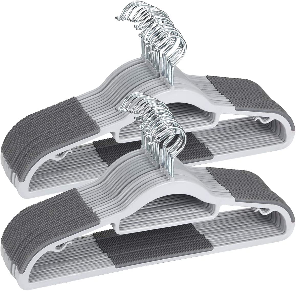 5-Piece Heavy Duty Grey Plastic Clothes Hangers | Non-Slip & Space-Saving | For Wet & Dry Clothes
