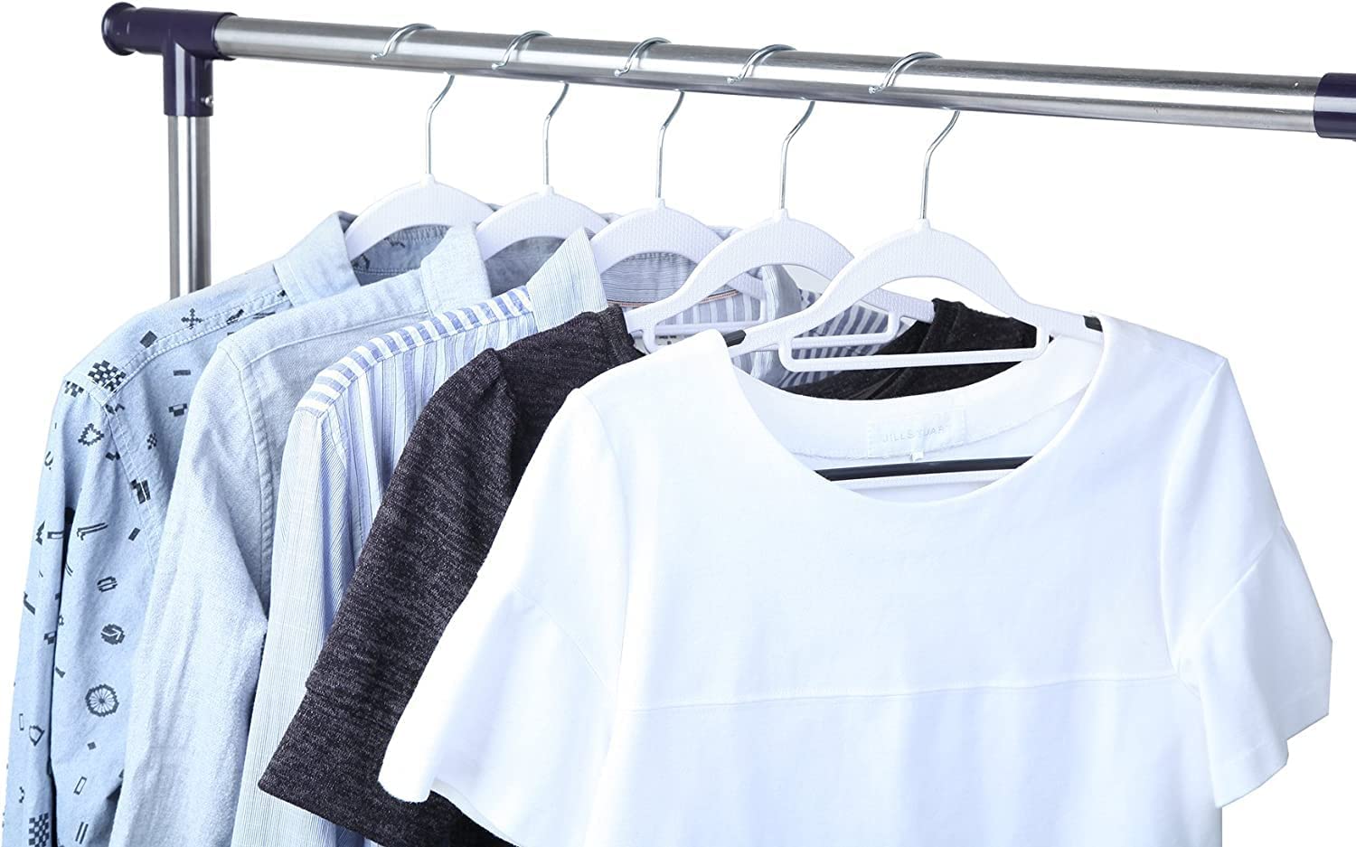 10-Piece Heavy Duty White Plastic Clothes Hangers | Non-Slip & Space-Saving | For Wet & Dry Clothes