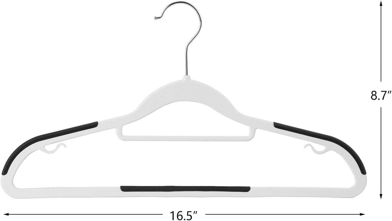 10-Piece Heavy Duty White Plastic Clothes Hangers | Non-Slip & Space-Saving | For Wet & Dry Clothes