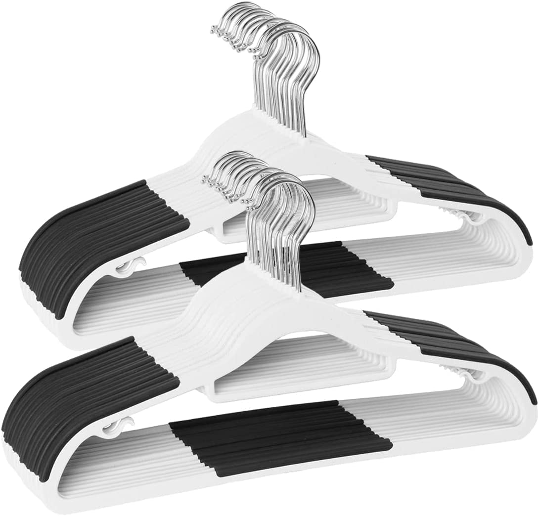 10-Piece Heavy Duty White Plastic Clothes Hangers | Non-Slip & Space-Saving | For Wet & Dry Clothes