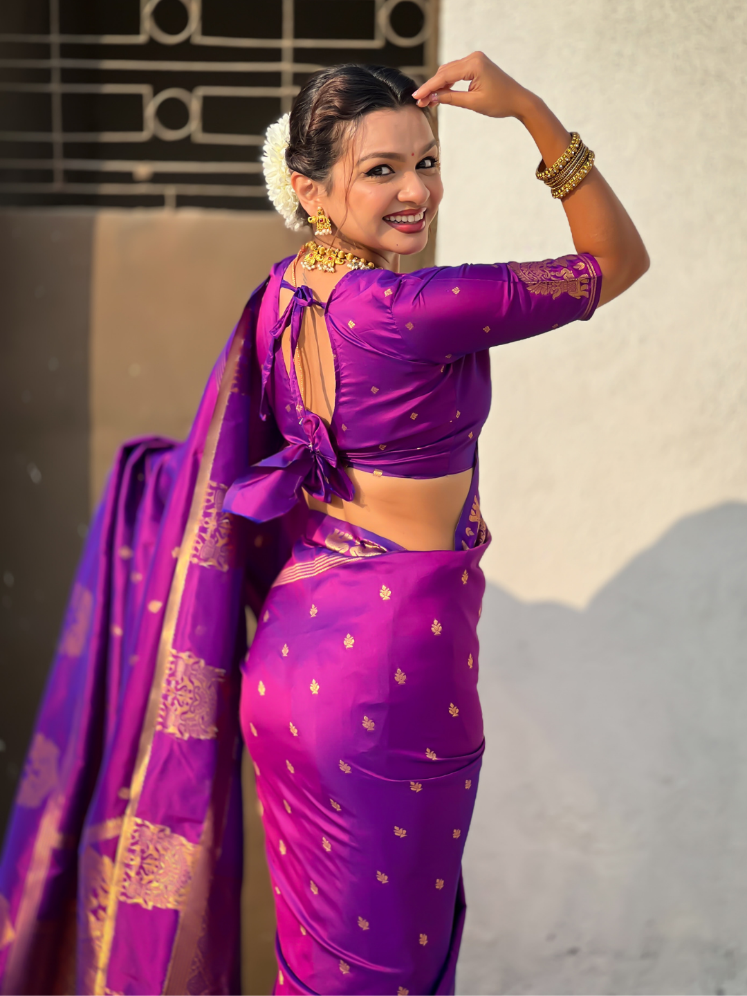 Purple Soft Silk Traditional Zari Woven Saree