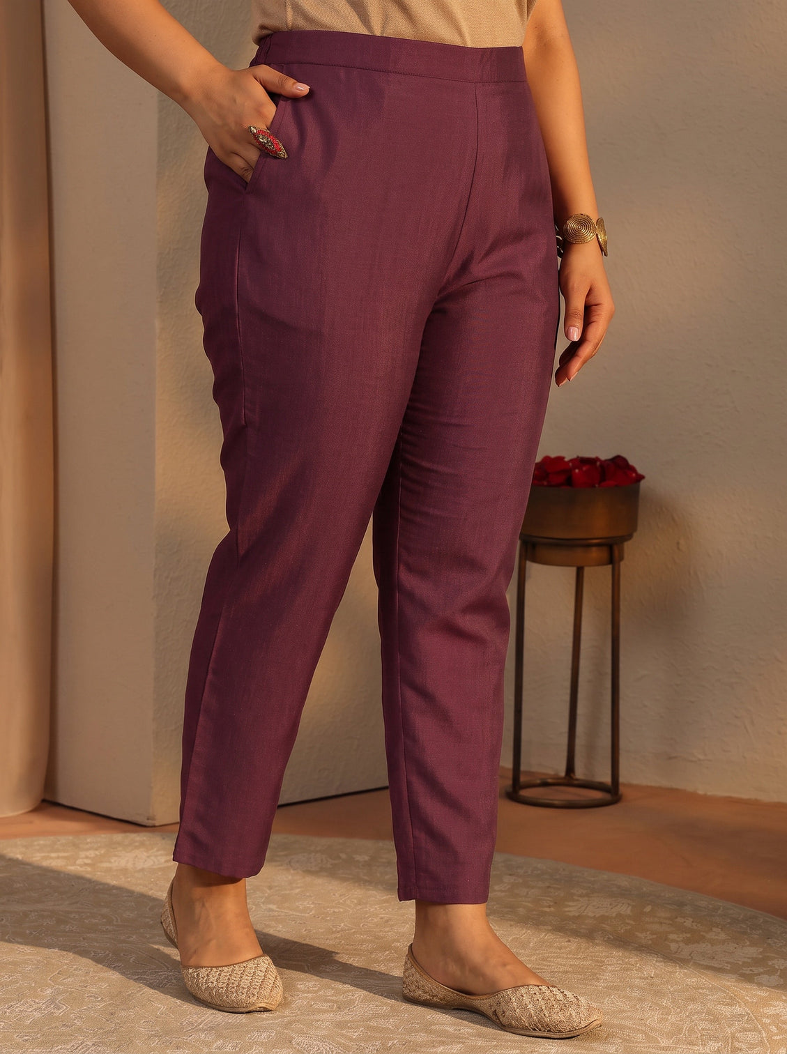 Plus Size Burgundy Bandhani Printed Silk Blend A-Line Suit Set With Dupatta