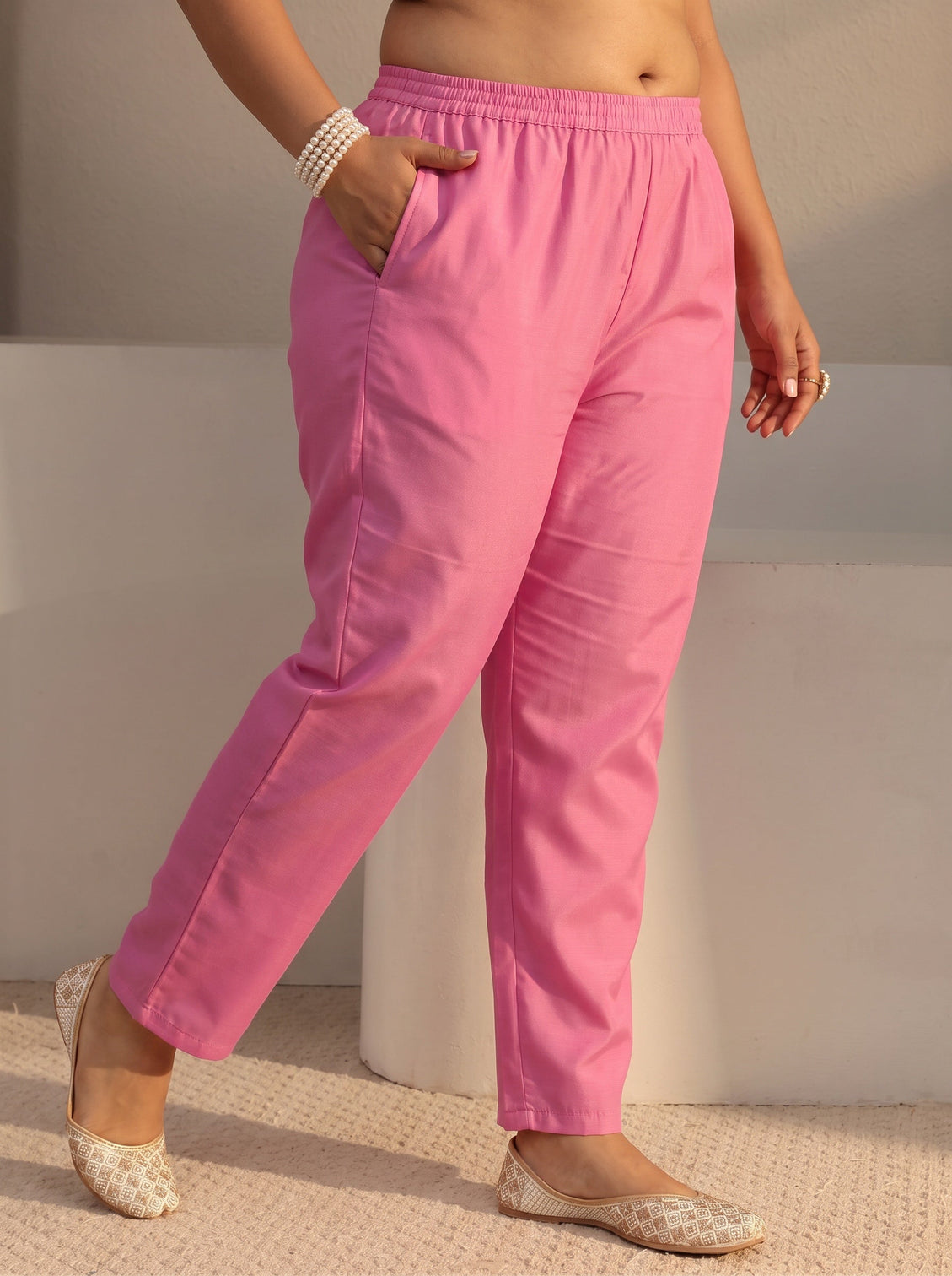 Plus Size Pink Floral Embroidered Tissue Straight Suit Set With Dupatta