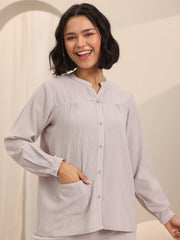 Mameraa Beige Solid Night Suits