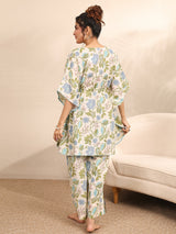 Libas Off White Printed Cotton Night Suit