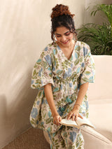 Libas Off White Printed Cotton Night Suit