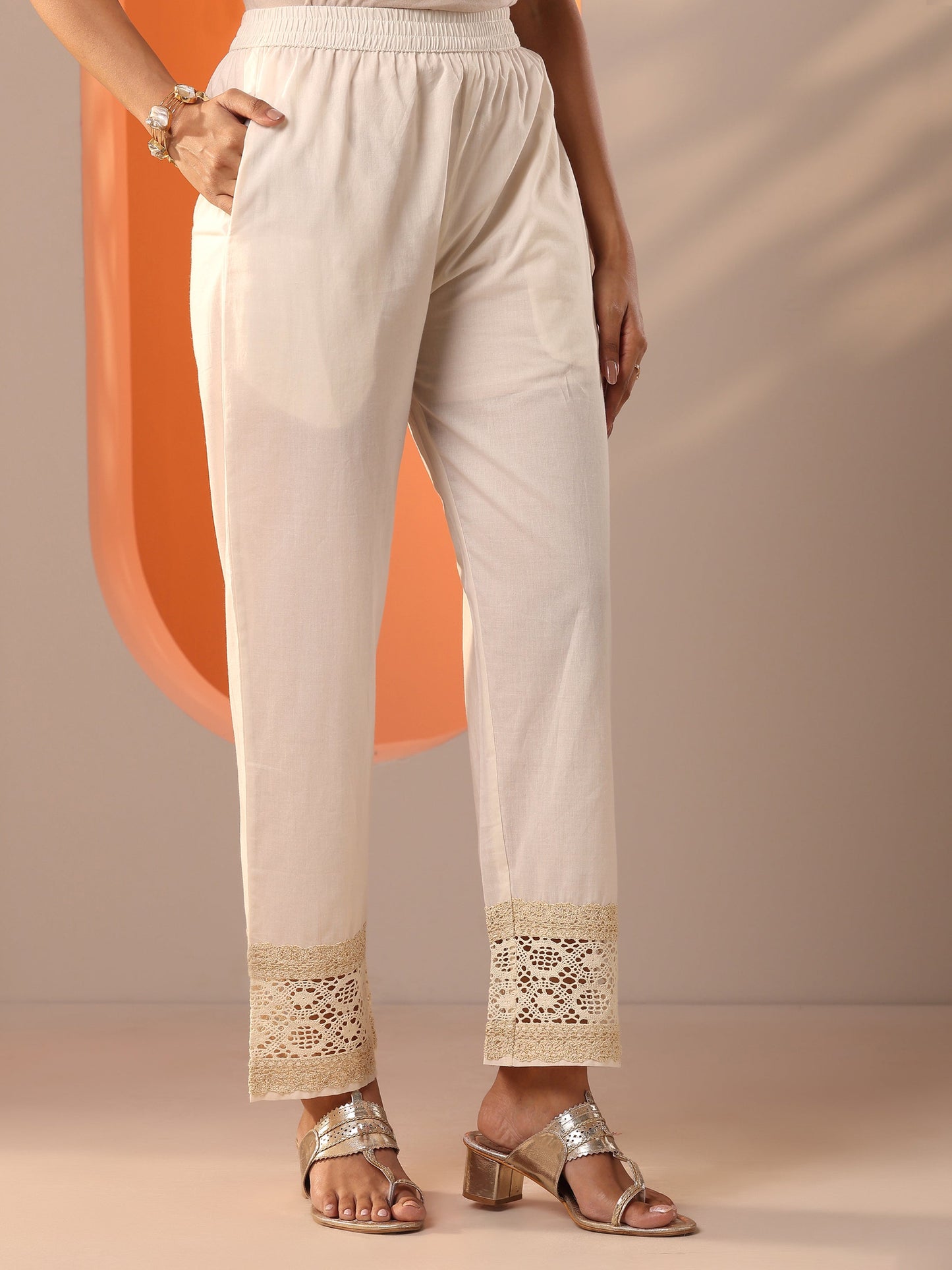 Libas Off White Embroidered Silk Blend Straight Suit Set With Dupatta