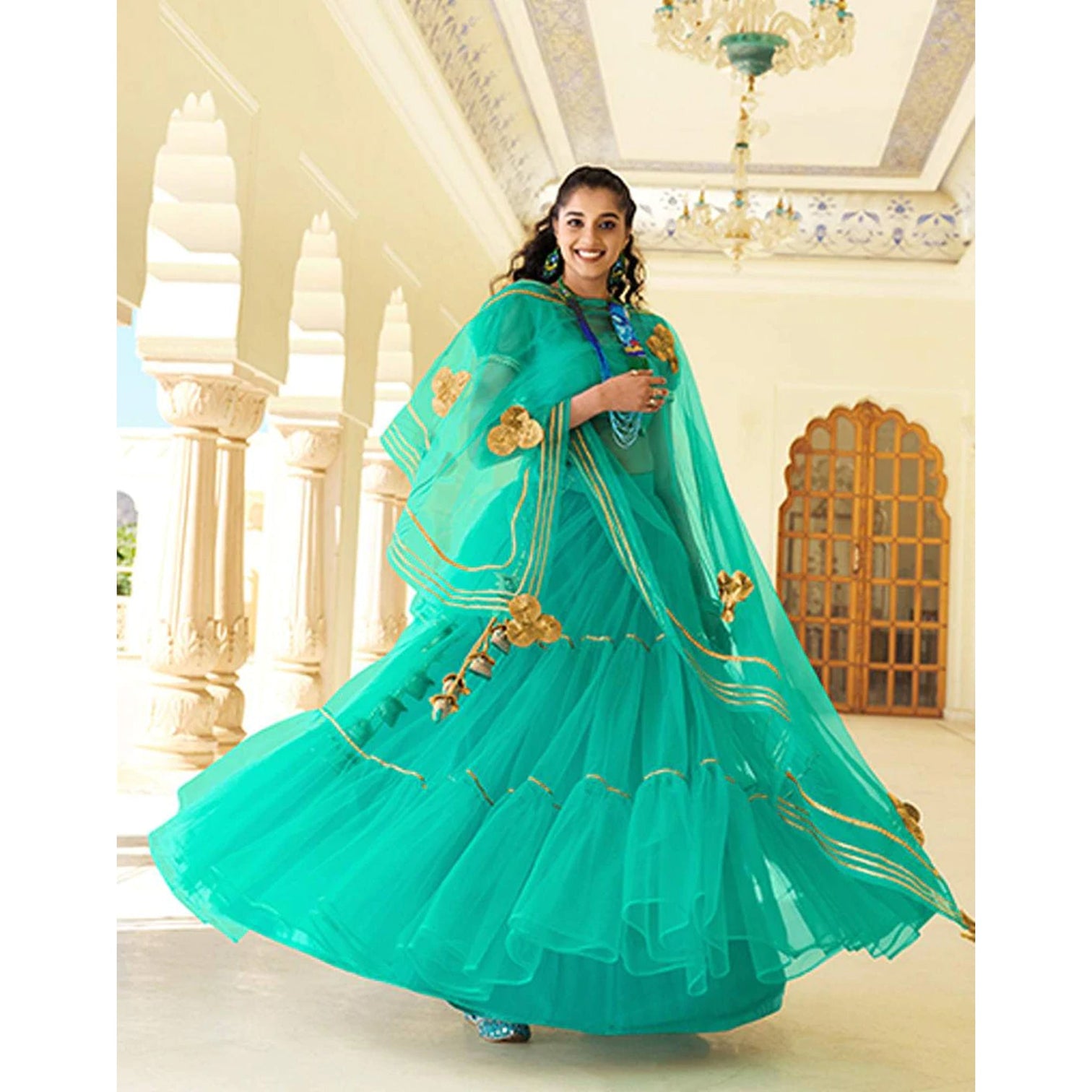 Mountain Meadow Gota Patti Pattern work Lehenga choli
