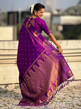 Purple Soft Silk Traditional Zari Woven Saree