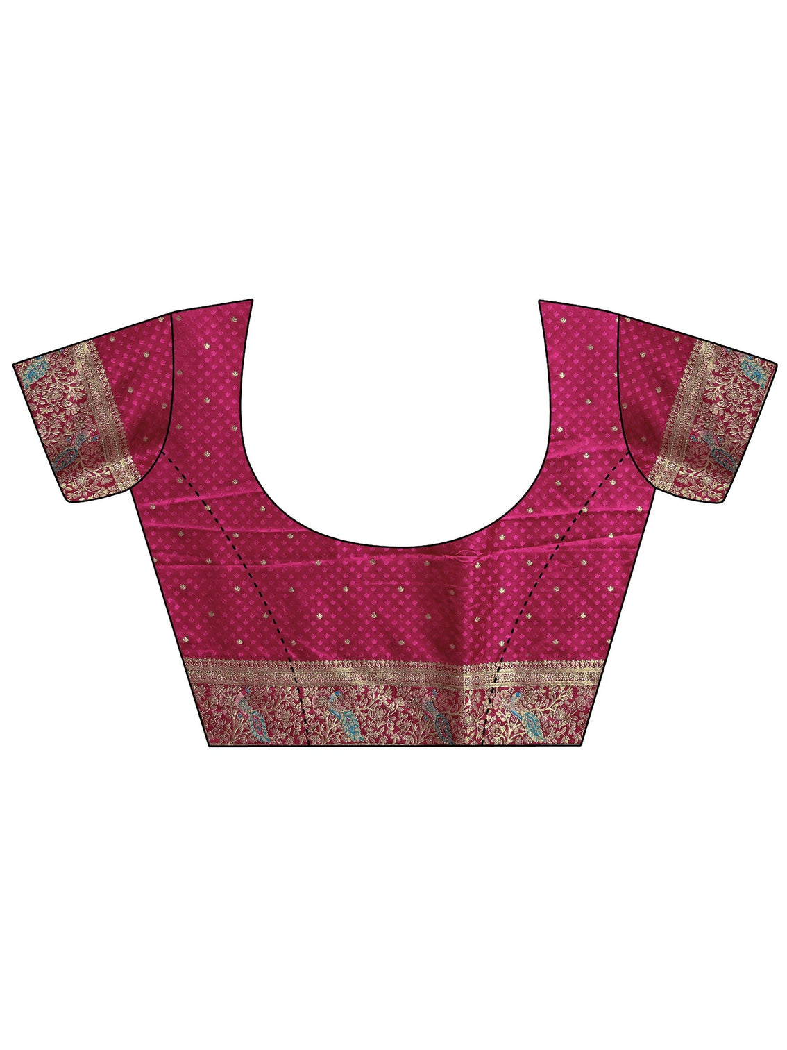 Mameraa Art Burgundy Ethnic Woven Design Satin Saree With Unstitched Blouse Piece
