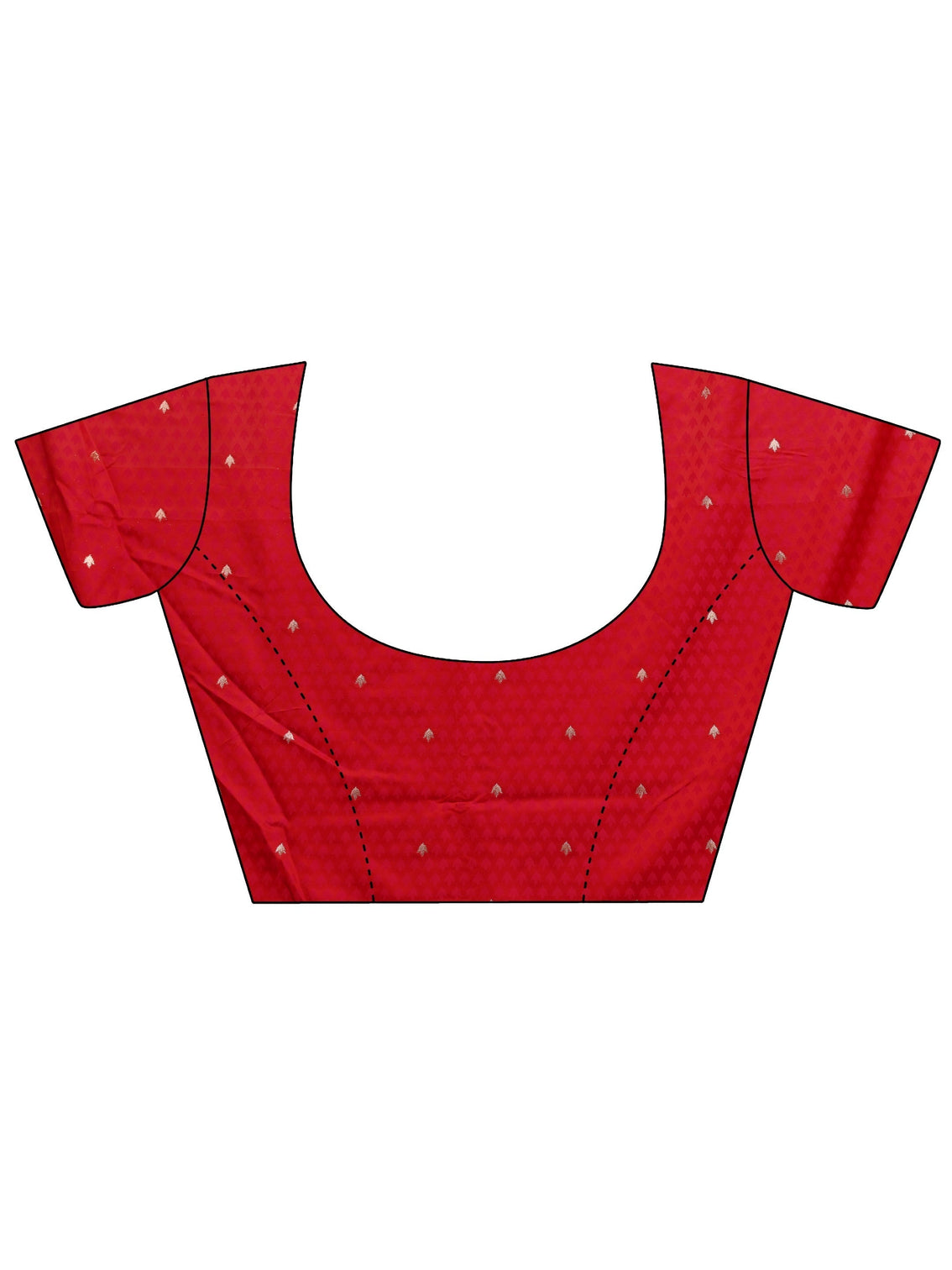 Mameraa Red Banarasi Satin Saree With Unstiched Blouse Piece And Dupatta